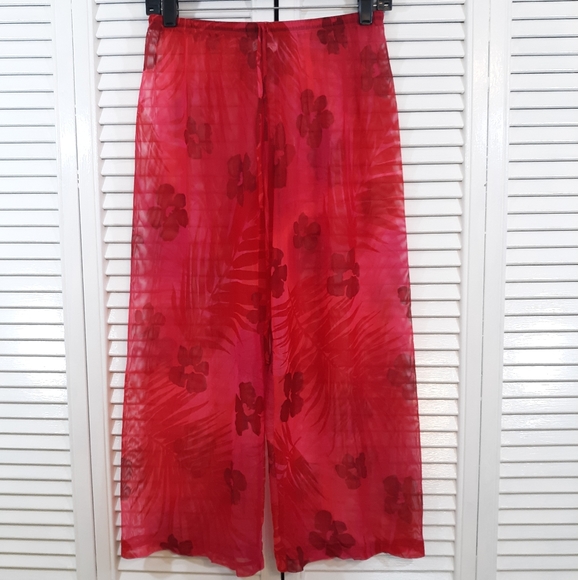 Athena Other - Athena floral sheer swim cover up pants small *S1